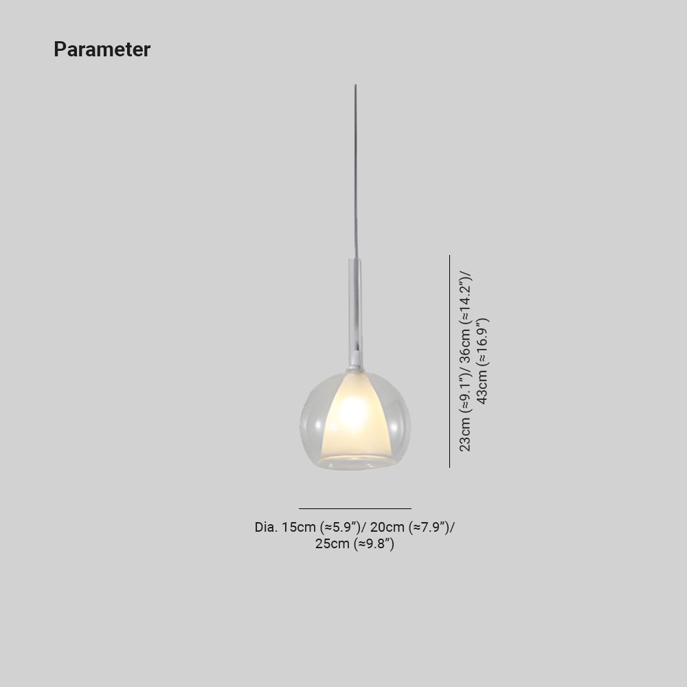 Valentina Moderne Sphère LED Suspension Verre Salle à Manger
