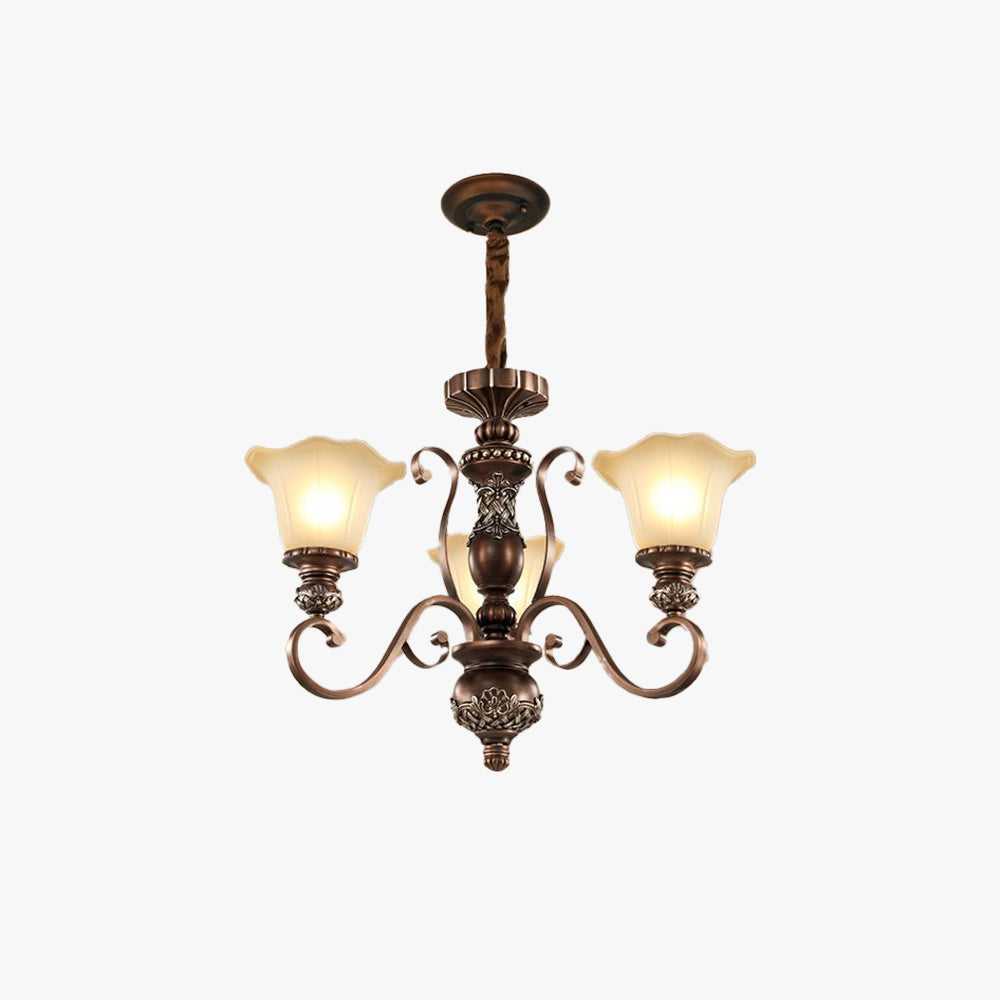 Arisha Rétro Fleur Suspension Métal Verre Salon Chambre à Coucher