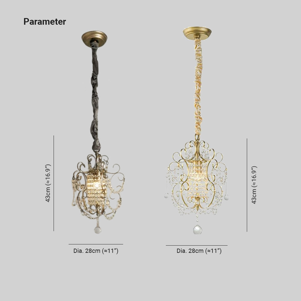 Silva Moderne Métal Cristal Suspension Chambre à Coucher
