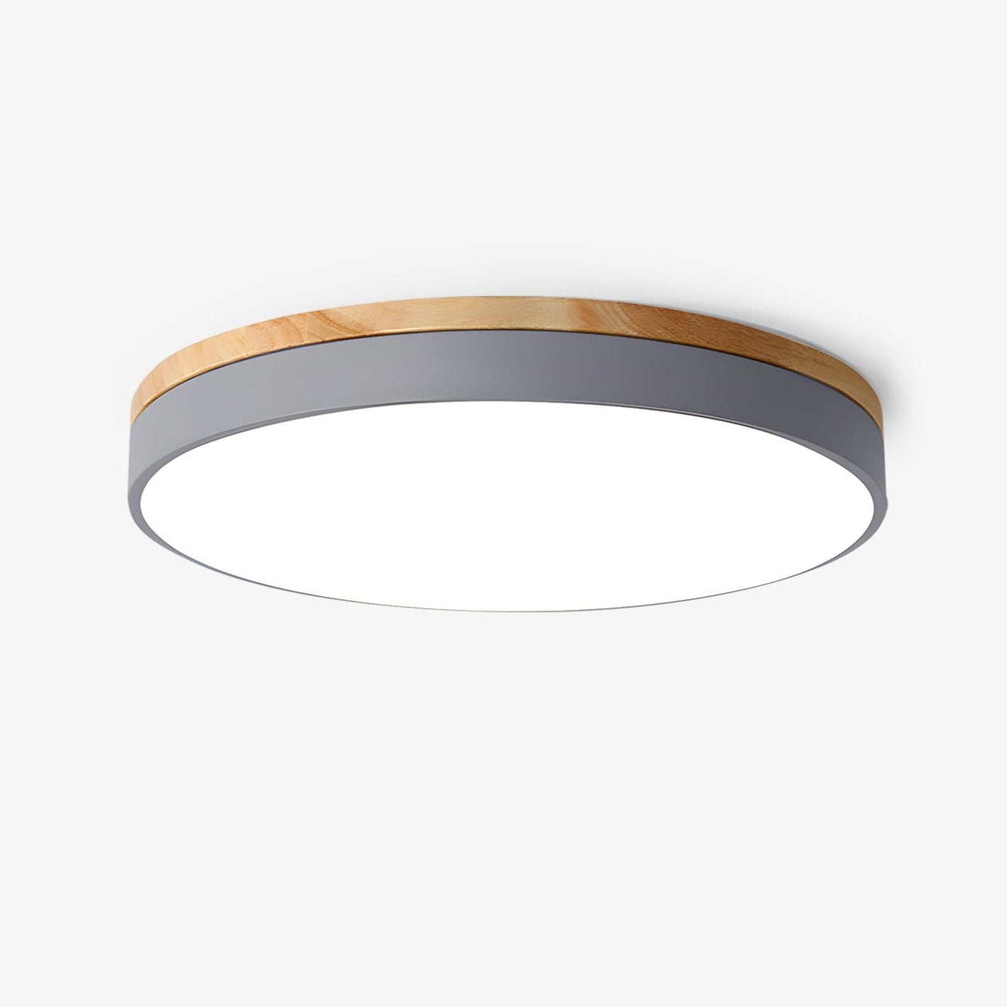 Solara Ceiling Light Circular Wood Grey Modern Minimalist - Letslighting