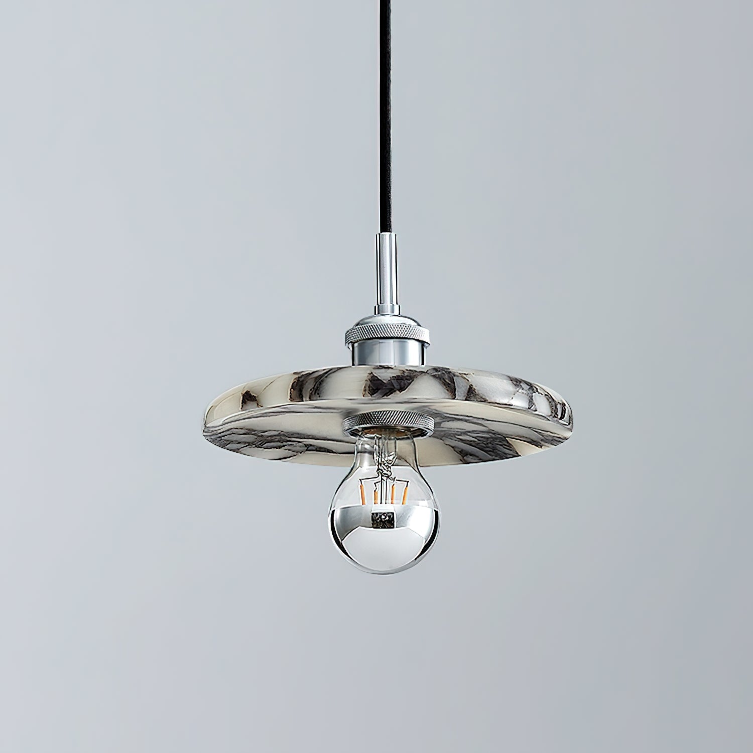 Ovelion Premium Nordic Art Marble Metal Pendant Lamp - Lamp Copper