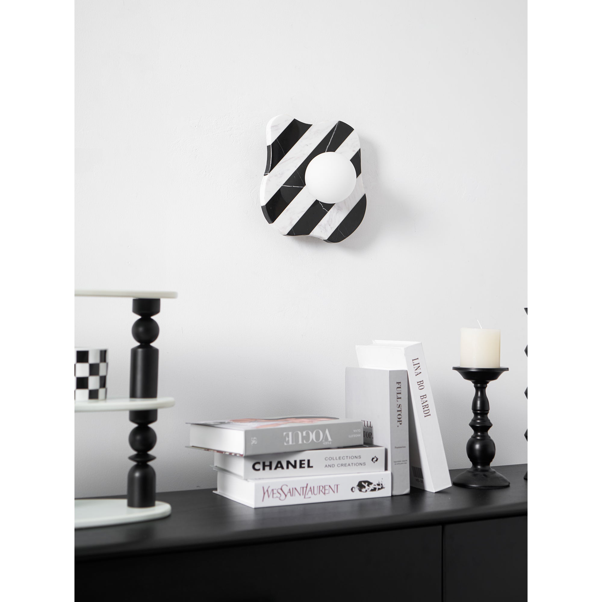 Curinis Individual Creativity Zebra Marble Glass Wall Lamp - Lamp Copper