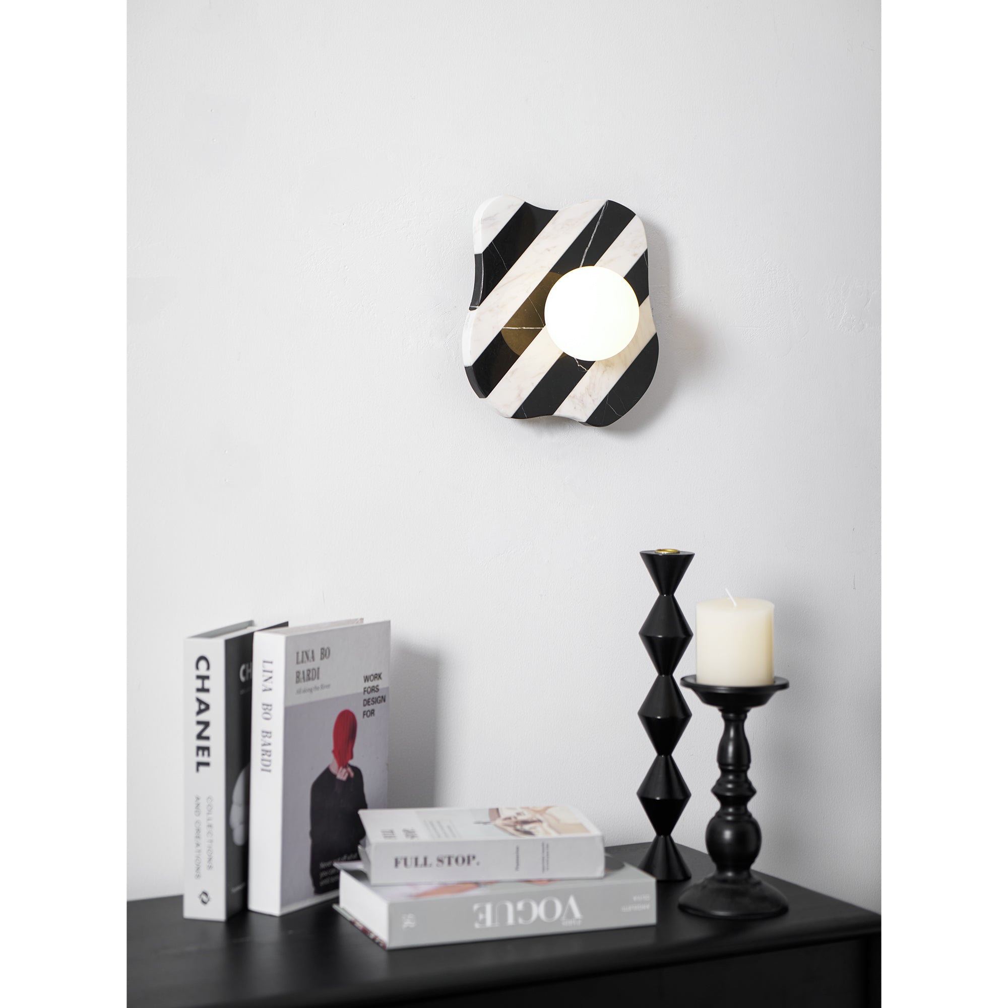 Curinis Individual Creativity Zebra Marble Glass Wall Lamp - Lamp Copper