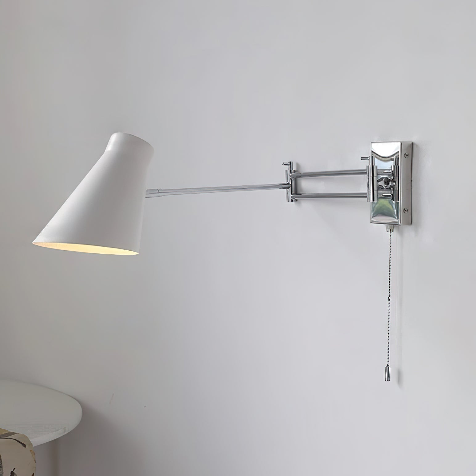 Wall Lamp Swing Arm Chrome Orange Adjustable Industrial - Letslighting