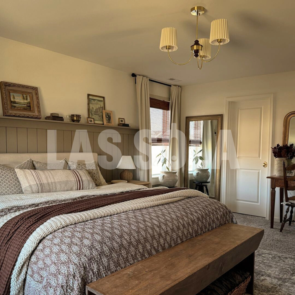 Silva Lustre Vintage, Métal/Tissu, Blanc/Vert, Salle à Manger/Salle à Séjour