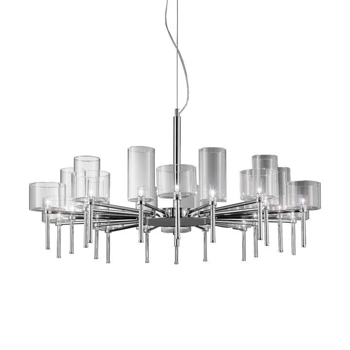 Zonia Chandelier Glass Cylinder Array Chrome - Letslighting