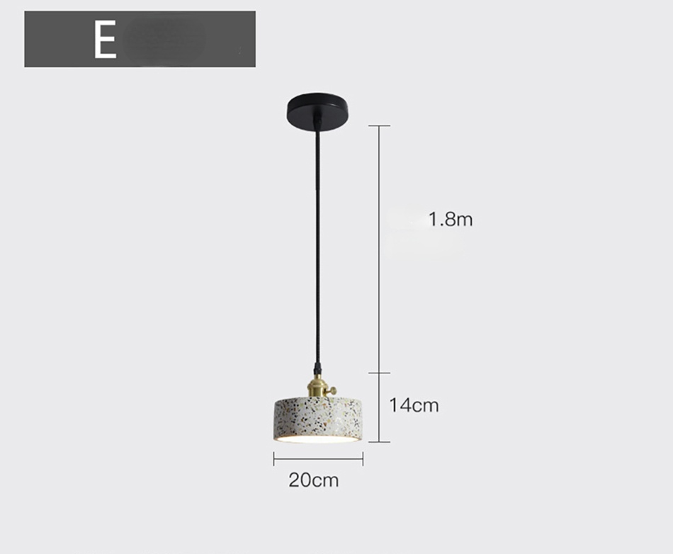 Arisha Luminaires Suspendus LED Élégant Nordiques Ciment Chambre