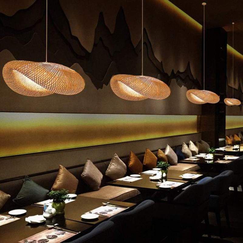 Ritta Suspension Nuage Bohème, Bambou, Bois, Salon