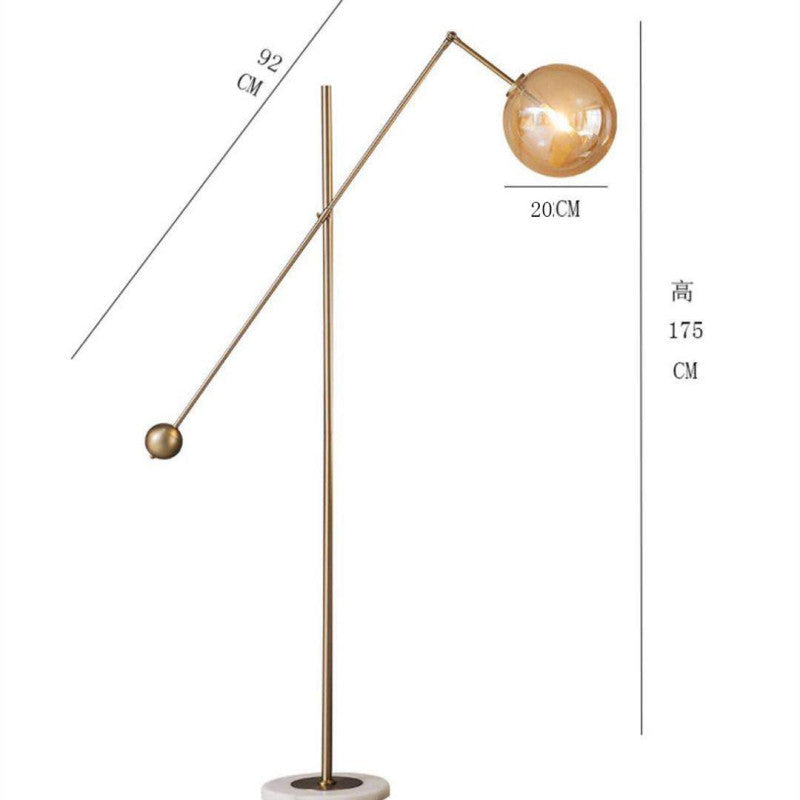 Valentina Lampadaire Globe Moderne, Métal/Verre, Or, Salon