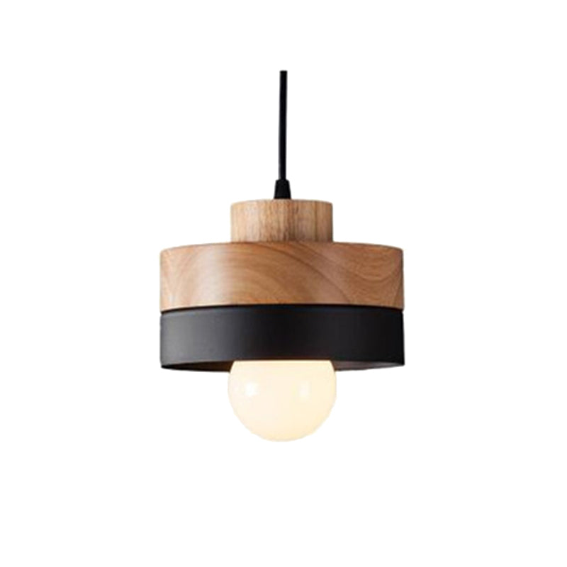 Valentina Suspension, Métal/Bois, Noir/Blanc, Salle à Manger/Salon