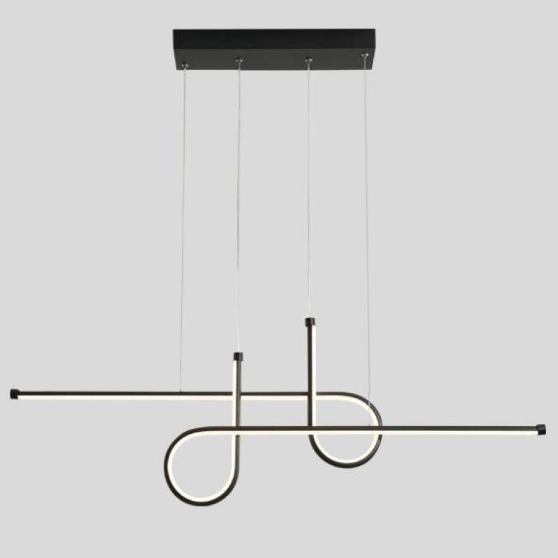 Arisha Suspension Linéaire Moderne, Métal, Noir/Or, Salle à Manger