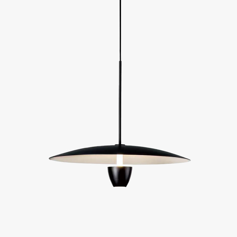 Arisha Suspension Ronde LED Minimaliste, Métal, Noir, Salon