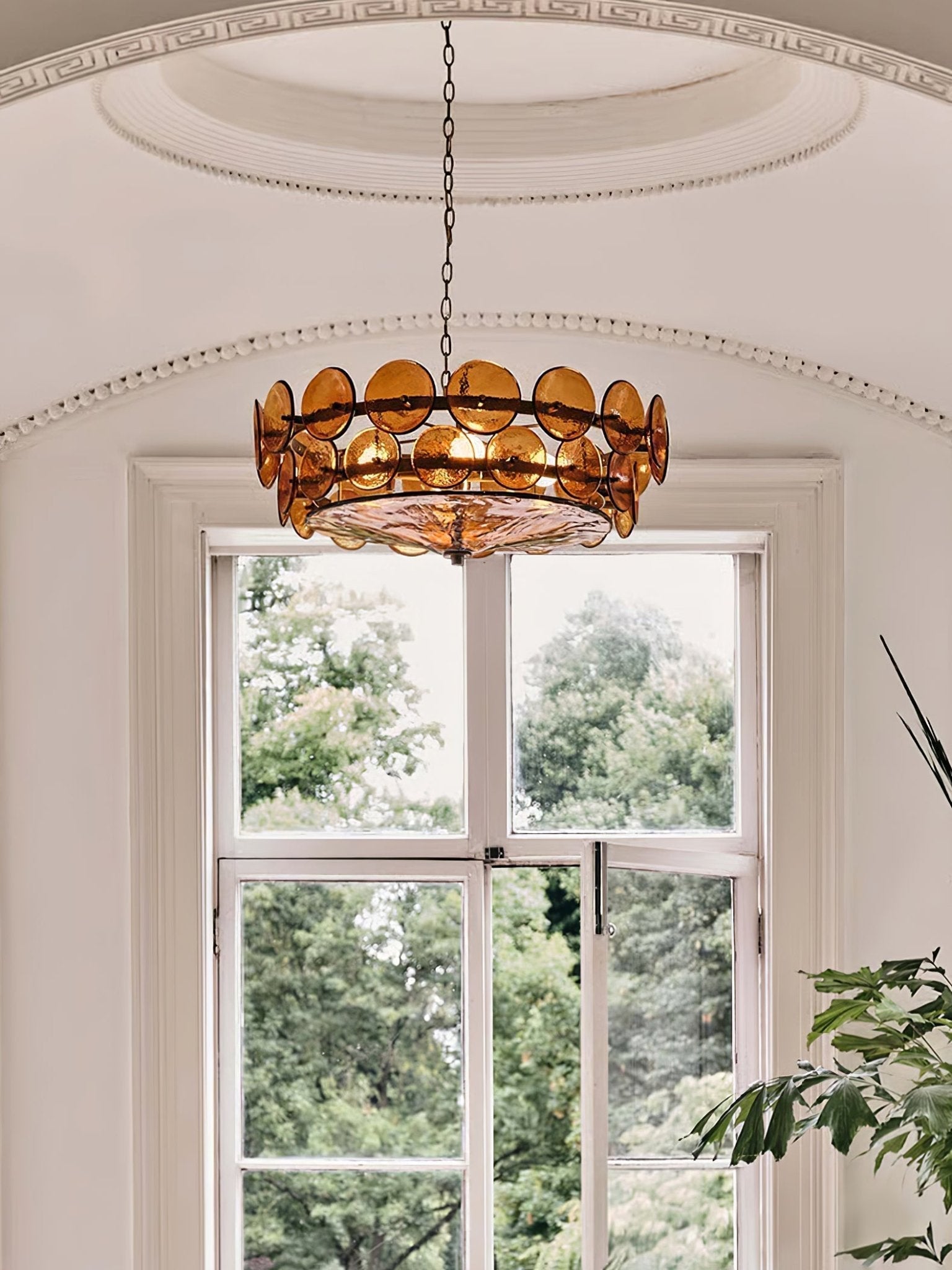 Aurora Chandelier Murano Glass Disc Vintage - Blowlighting