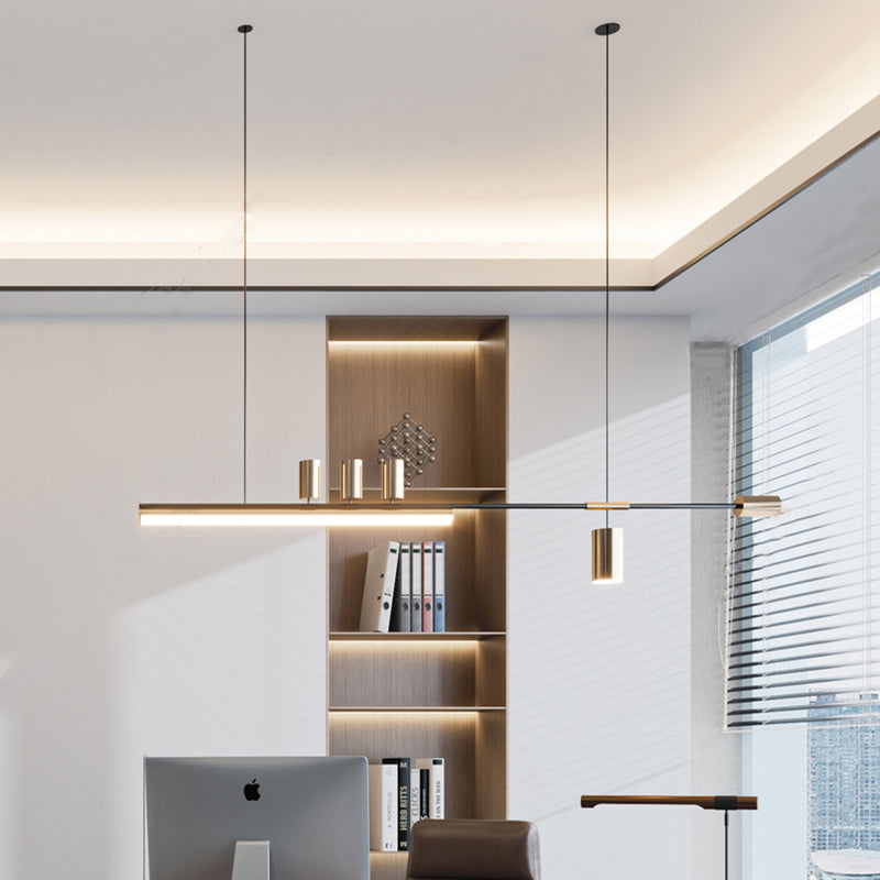 Ray Suspension Linéaire Moderne, Métal, Doré, Salon