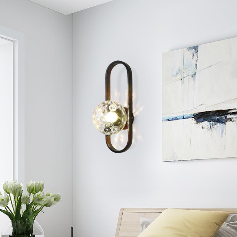 Valentina Applique Murale Globe Led Moderne, Métal, Or/Noir, Chambre