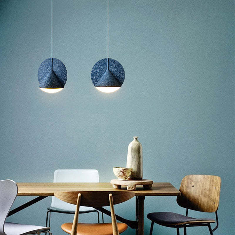 Valentina Suspension Dôme Moderne, Résine, Gris/Bleu/Jaune/Orange, Salon