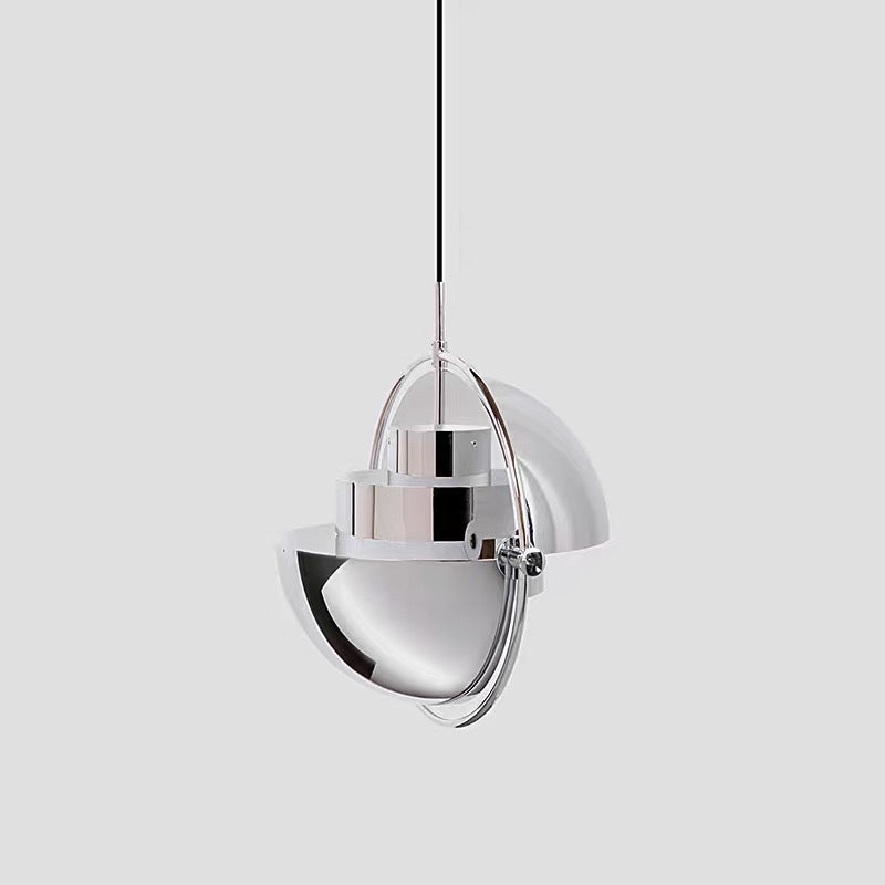 Arisha Luminaires Suspension LED Anneau Rétro Métal Chrome/Or Salon