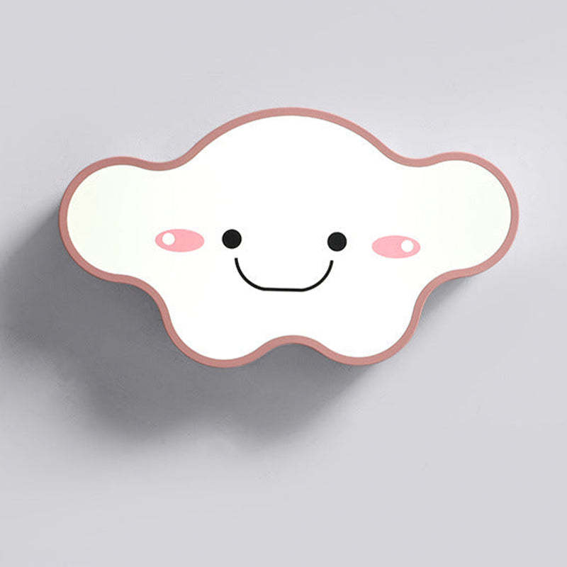 Aria Plafonnier Nuage Moderne, Acrylique/Bois, Blanc/Vert/Rose, Chambre