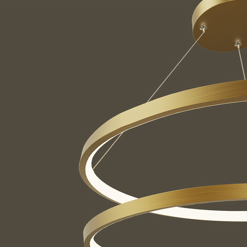 Arisha Suspension Cercle Courbé, Cuivre pur, Noir/Or, Salle à Manger/Chambre à Coucher