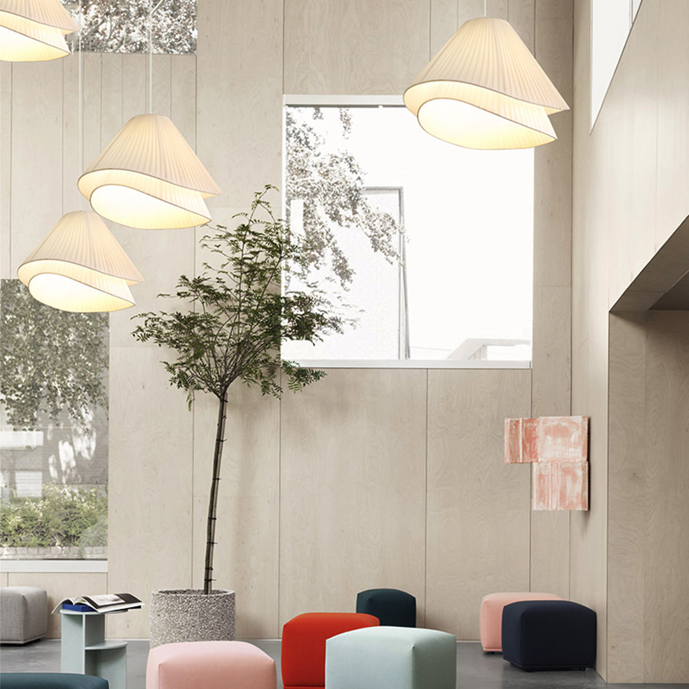 Ritta Suspension Nuage Moderne, Metal/Tissu, Blanc, Chambre à Coucher