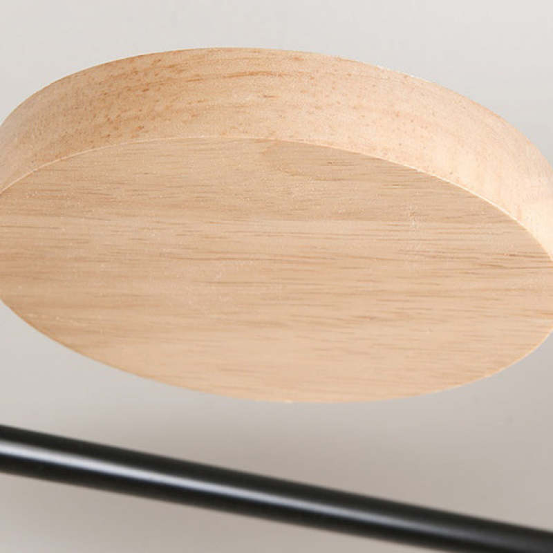 Arisha Plafonnier Rond Moderne, Métal/Bois, Blanc/Vert/Gris, Salon