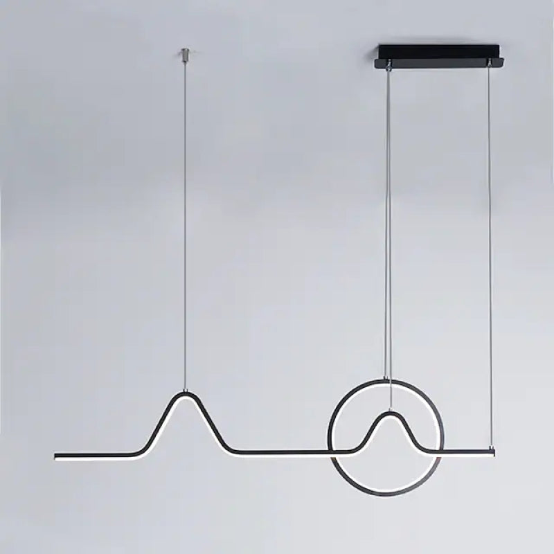 Arisha Suspension Linéaire Moderne Noir/Or Métal/Acrylique Salon