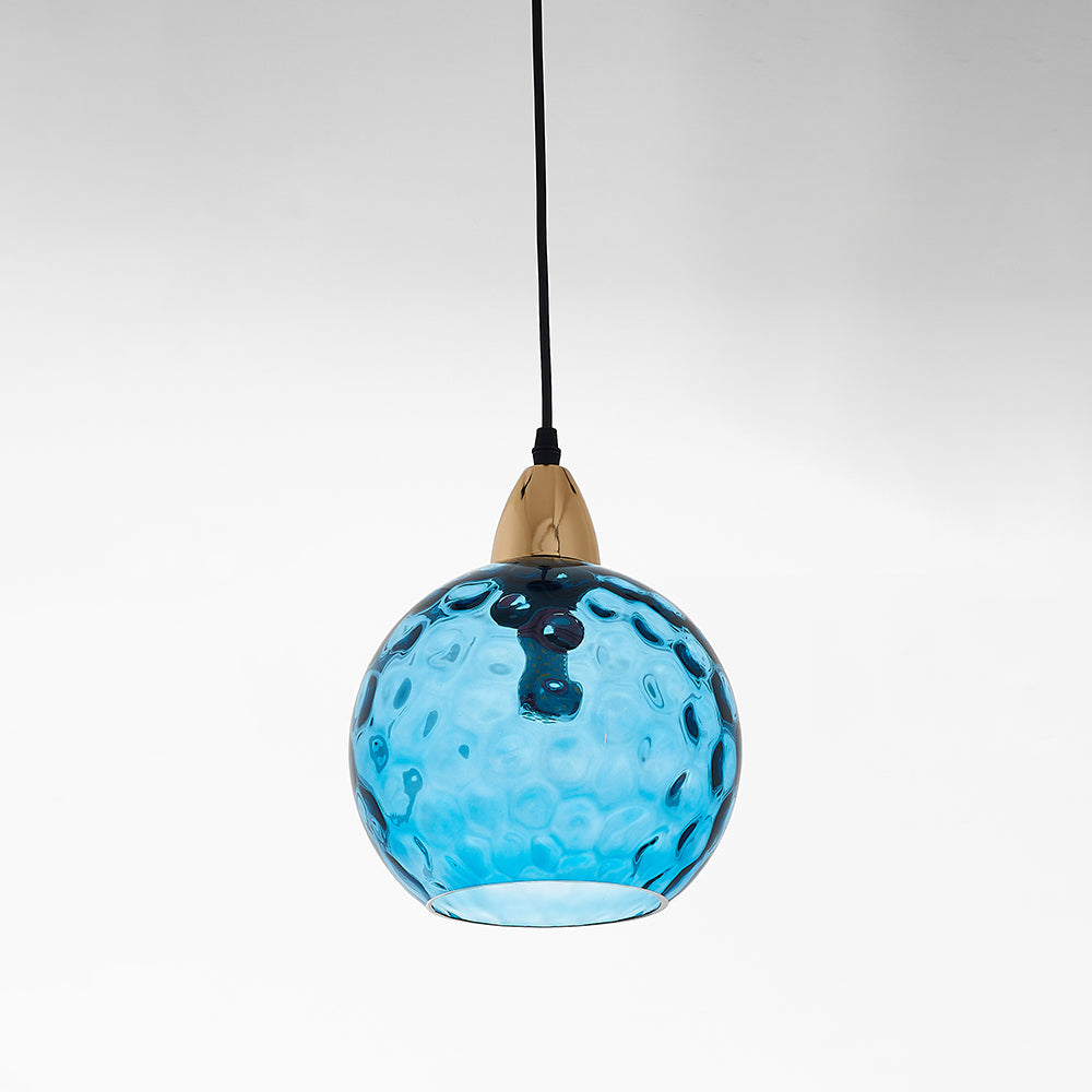 Valentina Suspension Boule Moderne Verre Rouge/Vert/Bleu Salon
