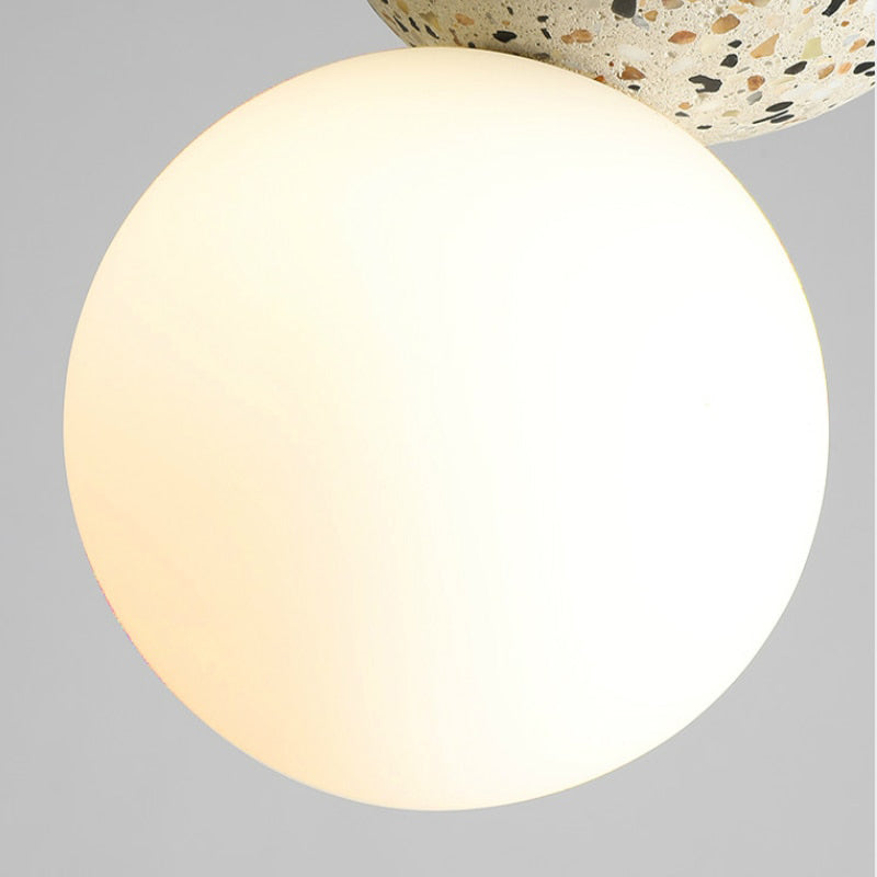 Valentina Luminaires Suspensions Globe Moderne Pierre/Verre Rose/Gris/Noir/Blanc Salon
