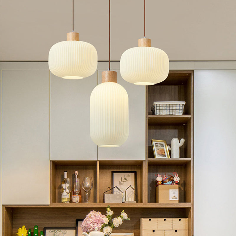 Muto Luminaires Suspension LED Moderne Bois/Verre Salon/Salle à manger