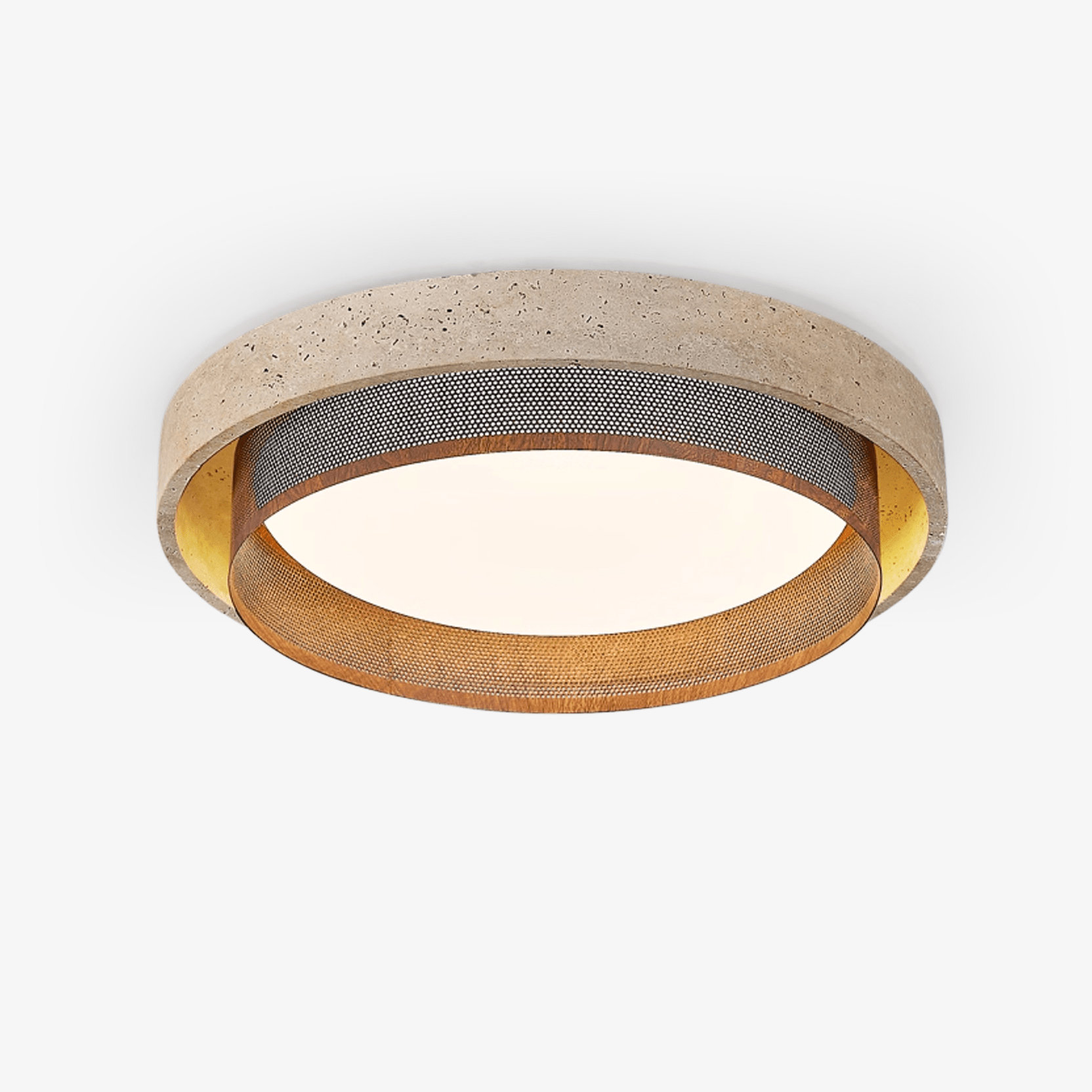 Terra Plafonnier Minimaliste en Travertin Forge