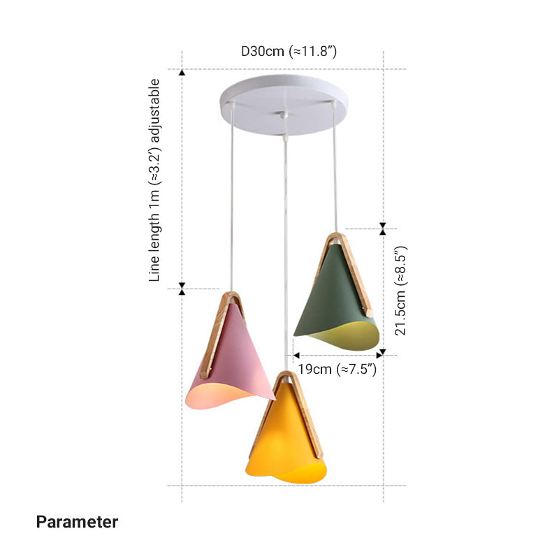 Valentina Suspension 5 Couleurs, Bois/Métal Vert/Rose Salon