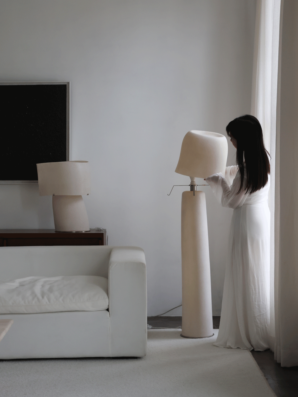 Vellum Moderne Minimaliste Plastique Métal Lampadaire