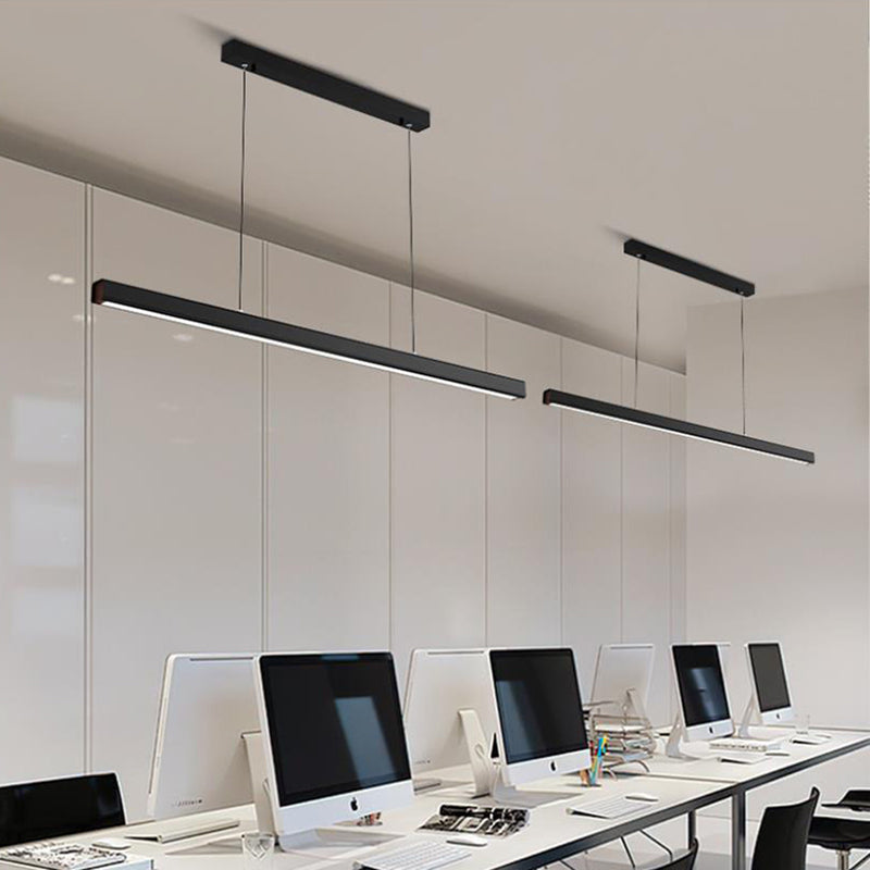 Ray Suspension Linéaire Moderne, Métal, Noir/Blanc, Salon