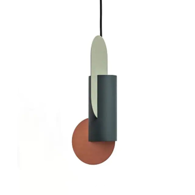 Valentina Lustre Rond/Cylindre Moderne, Métal, Vert/Brun, Chambre à Coucher