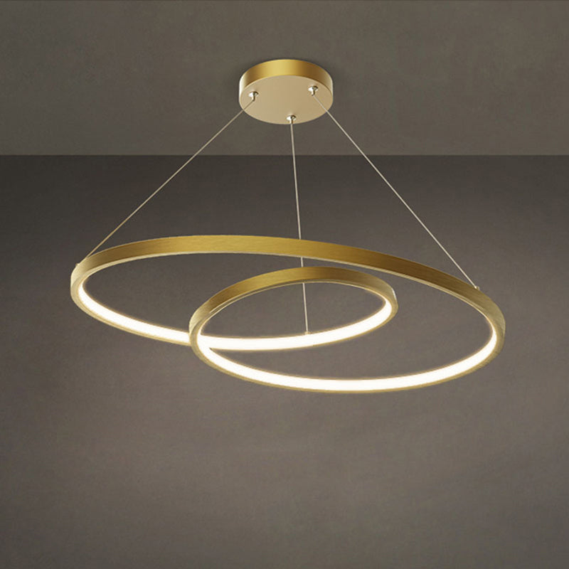 Arisha Suspension Cercle Courbé, Cuivre pur, Noir/Or, Salle à Manger/Chambre à Coucher
