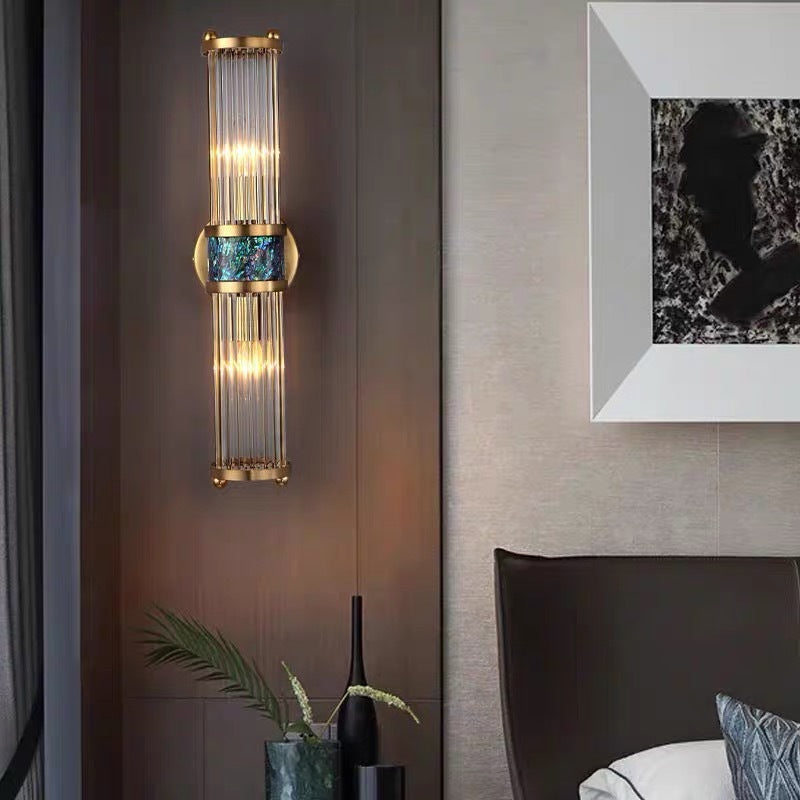 Ray Applique Murale de luxe en cristal de lumière Lampe de chevet à coquille simple pour chambre