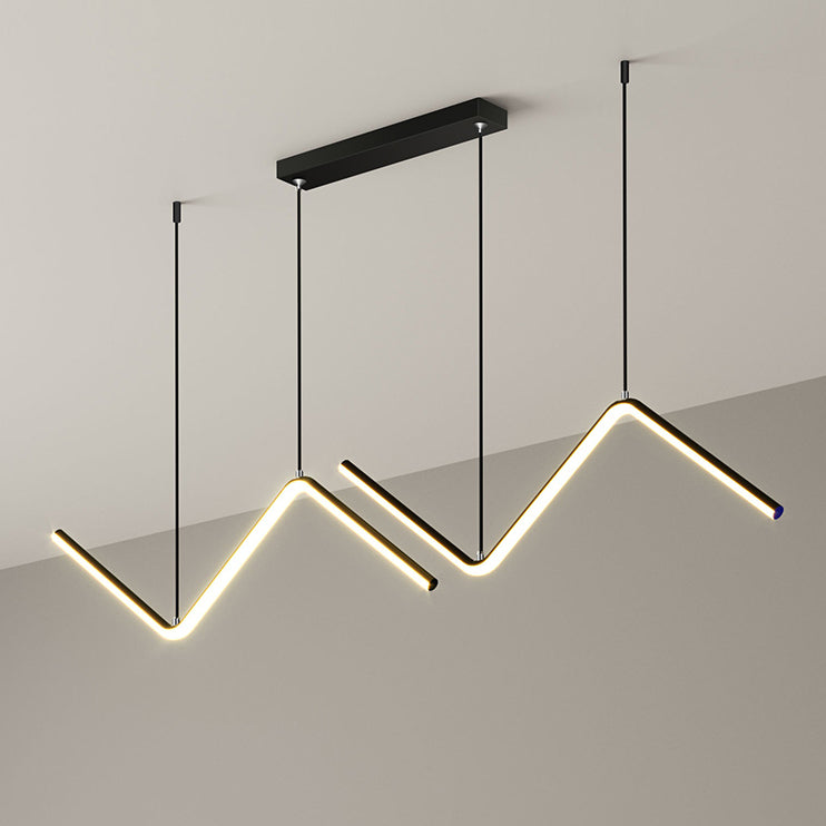 Arisha Lampe Suspendue Lustre LED Moderne, Métal, Noir/Or, Cuisine