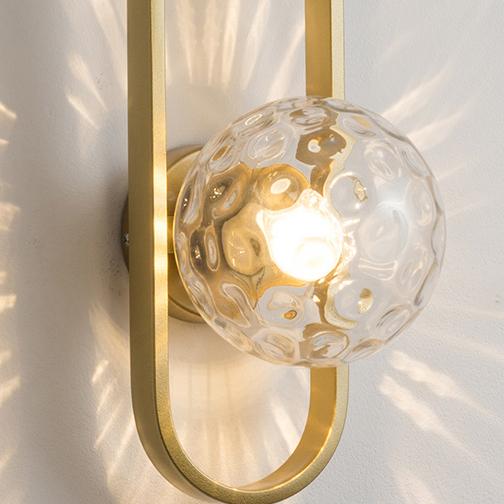 Valentina Applique Murale Globe Led Moderne, Métal, Or/Noir, Chambre