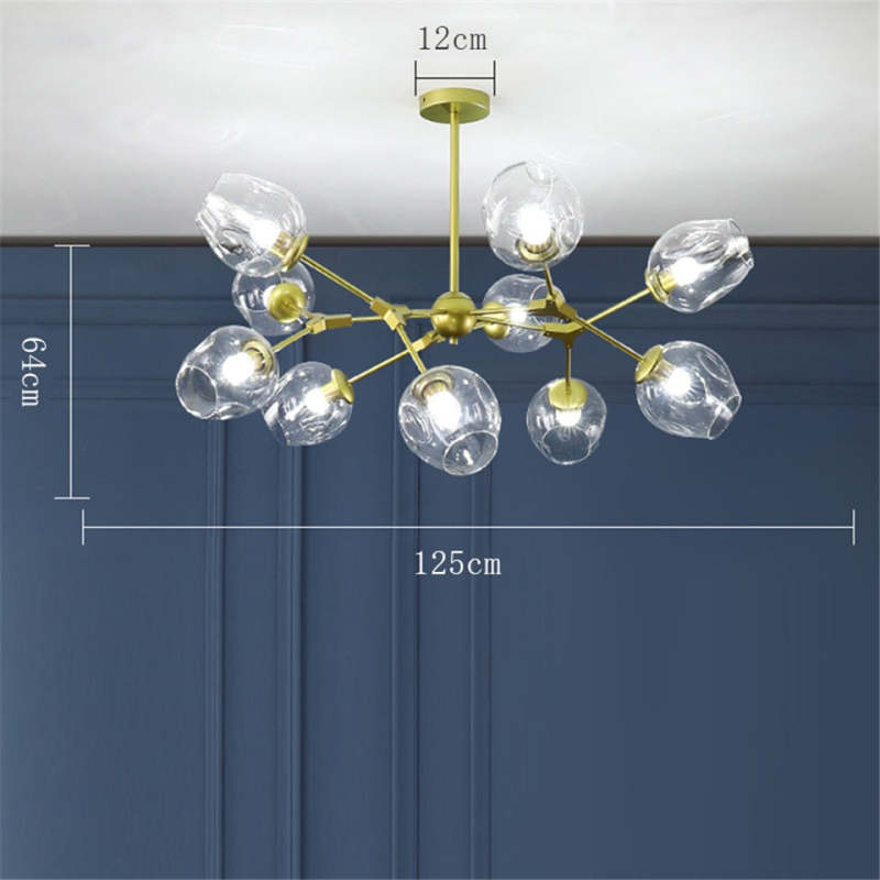 Valentina Suspension Multi Retro, Metal/Verre, Noir/Or, Chambre