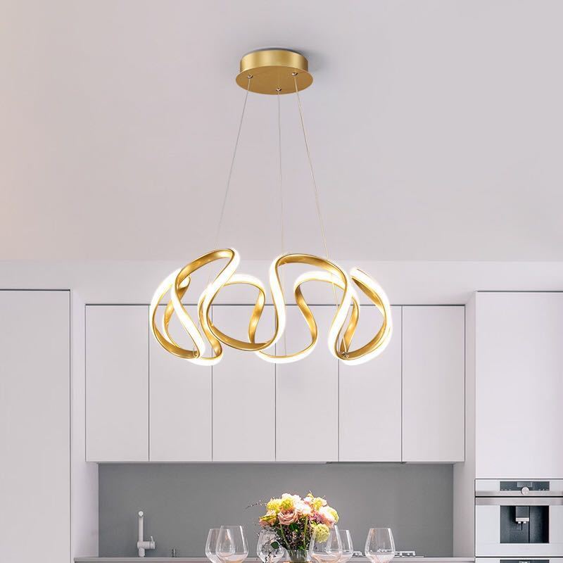 Arisha Suspension Linéaire Moderne Doré/Café/Gris, Salon