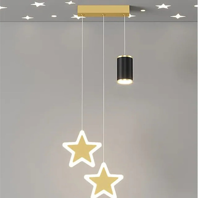 Arisha Luminaires Suspension à Projection de Lune étoile Or/Noir Métal Chambre à coucher/Bar