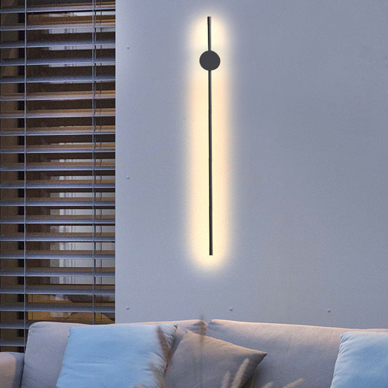 Ray Applique Murale d'Extérieur Minimaliste Linéaire LED, Métal, Noir, Jardin
