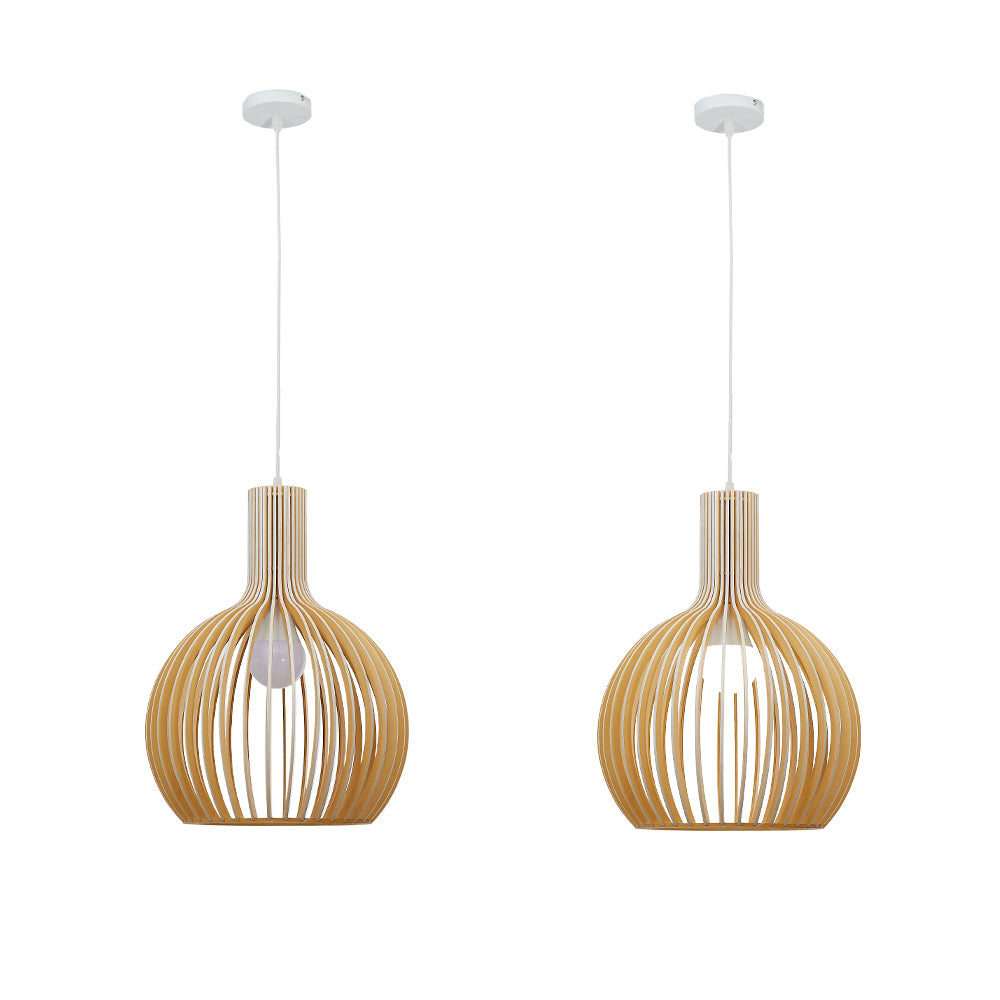 Muto Suspension Design en Bois Sculpté Naturel Salle à Manger