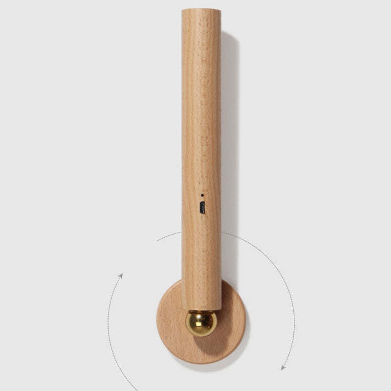 Muto Applique Murale Cylindrique Minimaliste, Bois, Métal/Bois, Chambre