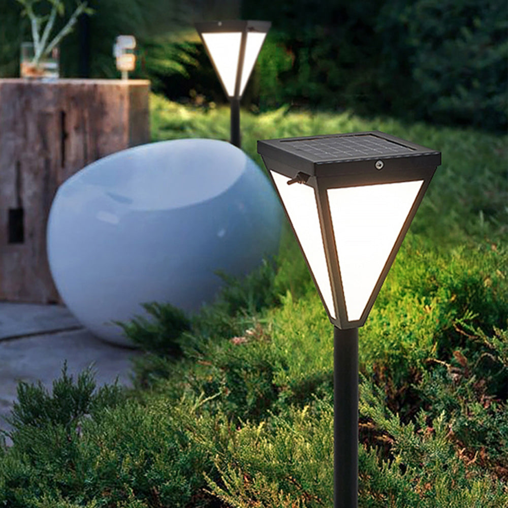 Ray Moderne LED Lampadaire Noir Métal/Verre Allée Exterieur