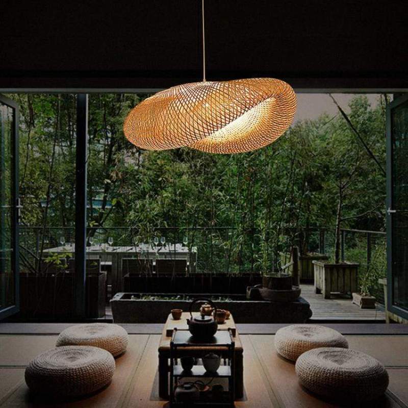 Ritta Suspension Nuage Bohème, Bambou, Bois, Salon