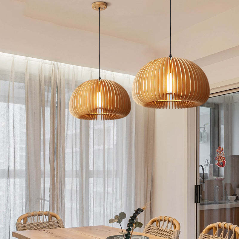 Muto Suspension Citrouille Rustique, Bois/Metal, Bois, Salon