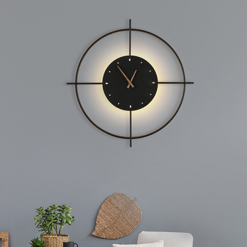 Arisha Applique Murale Rond Or/Noir Métal/Acrylique Salon/Chambre