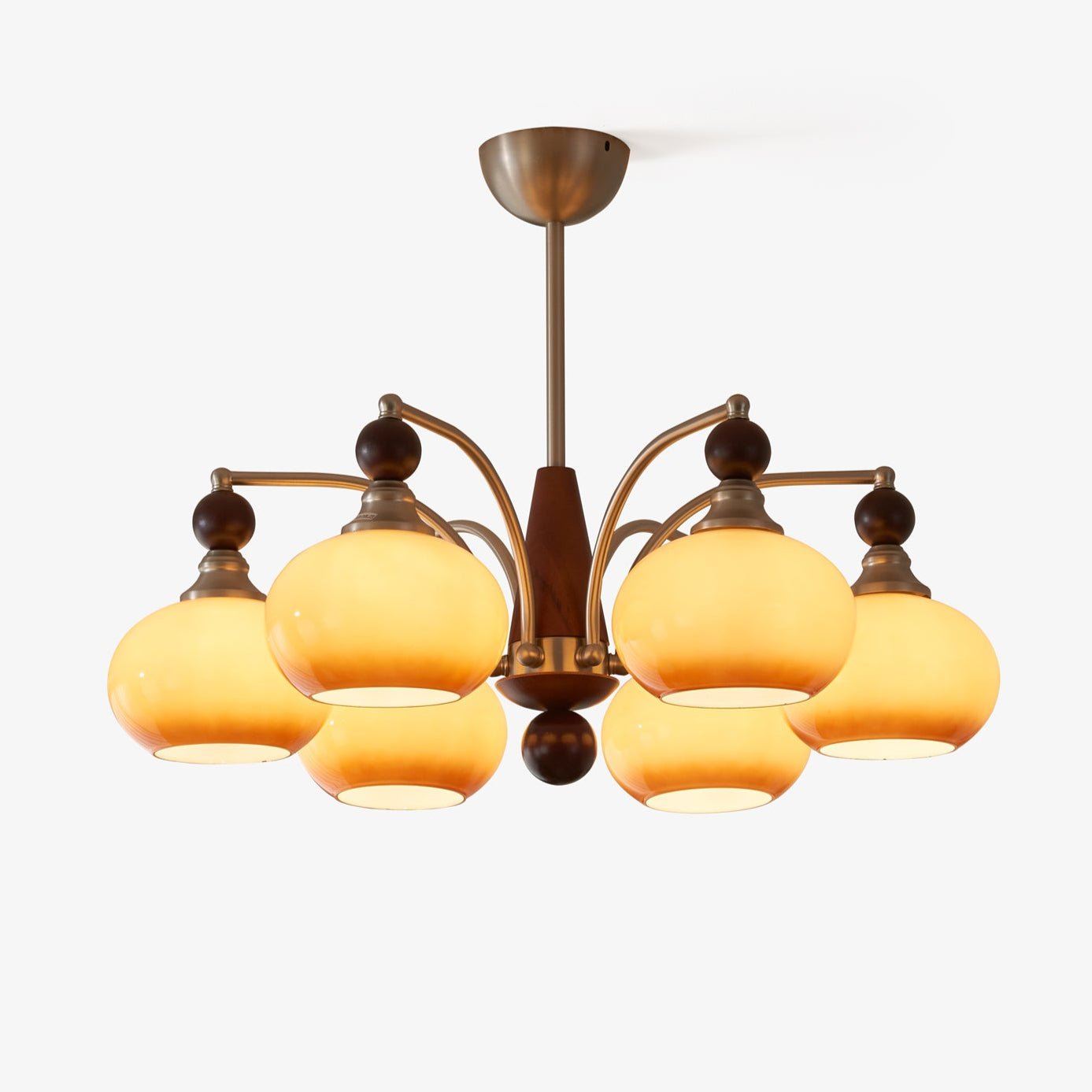 Serenade Moderne Artistique Luxe Verre Bois Lustre