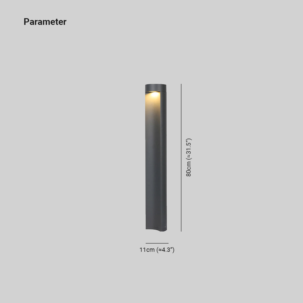 Ray Moderne Lampadaire Extérieur LED Noir Métal/Verre Jardin Couloir